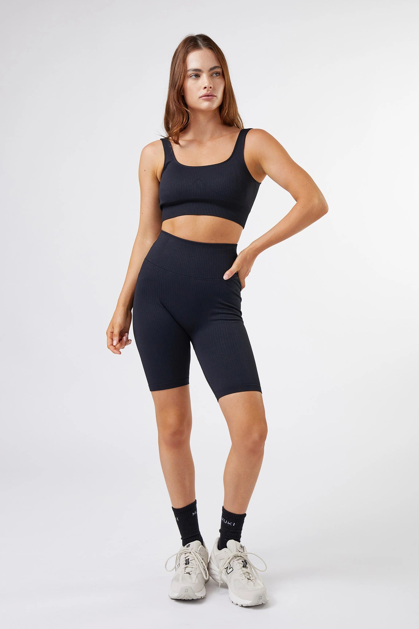 Seamless Ribbed Biker Short - Black